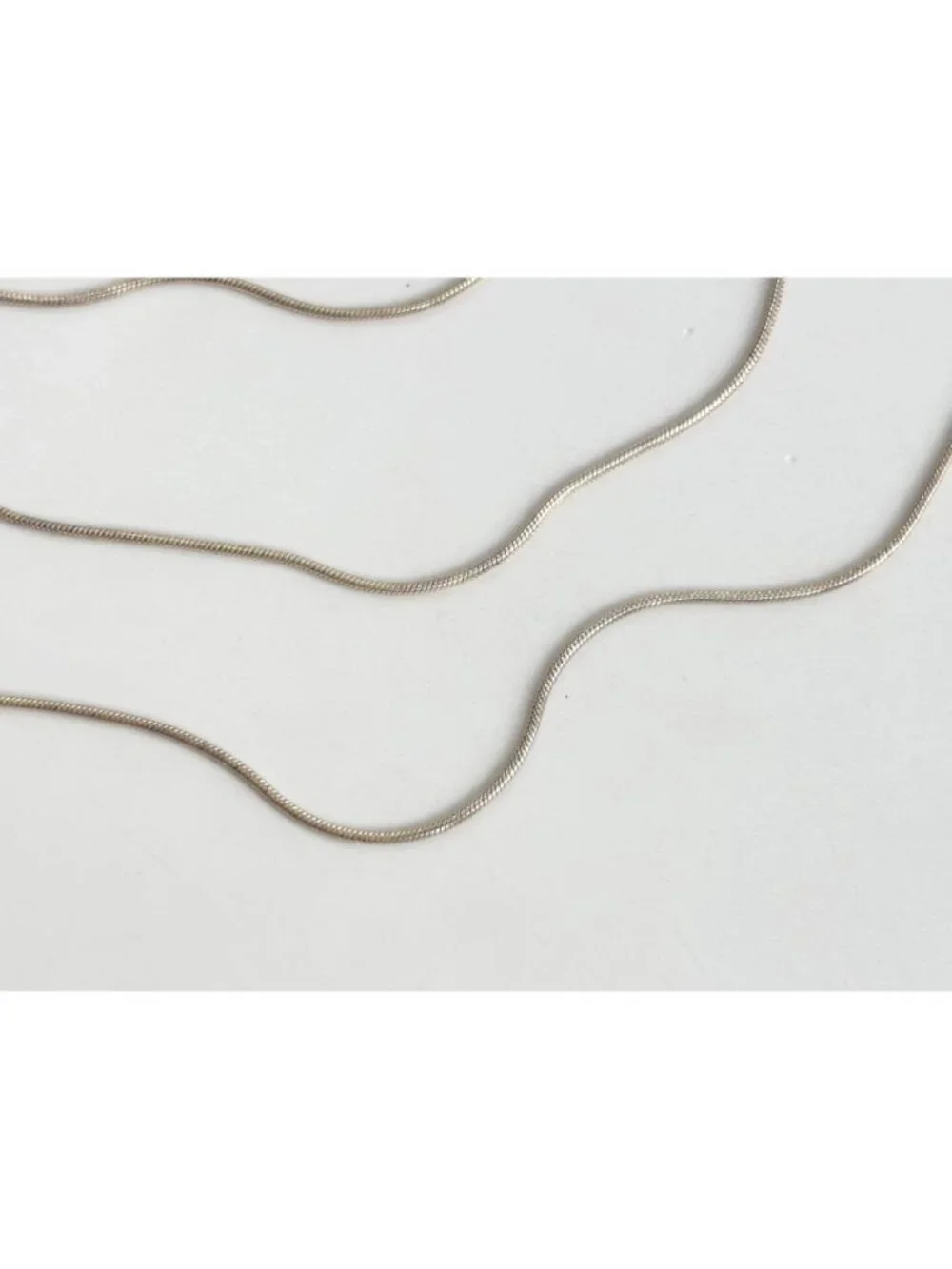 Snake Chain Sterling Silver 925 Minimalist Classic Vintage Necklace - 23